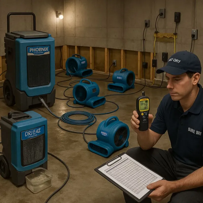 Structural Drying and Dehumidification process in Homeland Park, SC